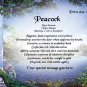 Beautiful PEACOCK - PERSONALIZED 1 Name Meaning Print  - no US s/h fee