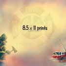 FIREMAN, Ladder Truck  - PERSONALIZED 1 Name Meaning Print  - no US s/h fee
