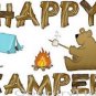 HAPPY CAMPER, Bear, raccoon, tent ~ (Adult 2xLarge to Adult 6xLarge) ~ T-shirt