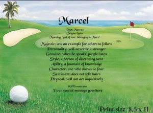 GOLF ~ Tee Time - PERSONALIZED 1or 2 Name Meaning Print  - no US s/h fee