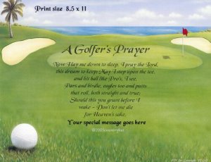 GOLFERS PRAYER - Print  - no US s/h fee