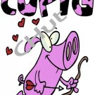 PINK PIG hearts, CUPIG, Valentine ~ Adult 2xLarge to Adult 6xLarge) ~ T-shirt