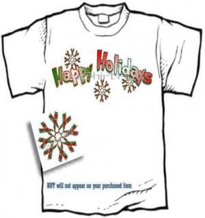 T-shirt - HAPPY HOLIDAYS, Autism Snowflakes, - (Adult Sm, Med, Lg)