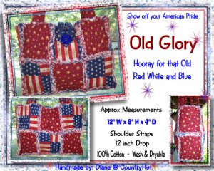 OLD GLORY - Tote rag Handbag Purse Quilted - American Flag (1)
