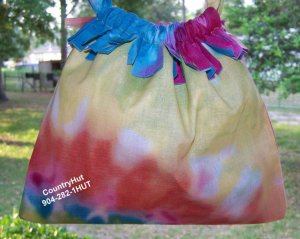 TYE DYE  - Gift Bag - Draw string handbag - multi purpose handbag, cosmetic bag