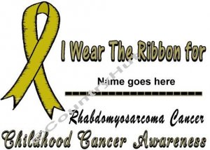 T-shirt,  RHABDOMYOSARCOMA CANCER Awareness, I Wear The Ribbon - (adult 2xlg - 3xlg)