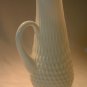 Fenton Vintage Large White Hobnail Swung Pitcher Vase with Applied Handle