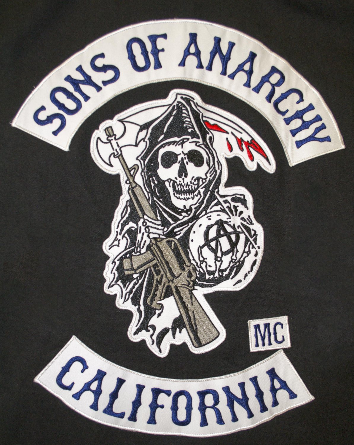 Mens Sons Of Anarchy Embroidered Patch Hoodie SAMCRO Redwood Original ...