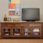 Large Amish Plasma TV Stand Solid Wood 72" TV LCD Console Media Cabinet Storage