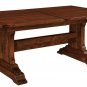 Amish RusticTrestle Dining Table Set Bench Chairs Rectangle Extending Solid Wood