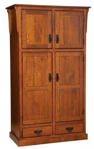 Amish Mission Rustic Kitchen Pantry Storage Cupboard Roll Shelf Wood Organize