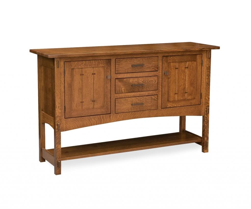 Amish Rustic Dining Room Sideboard Server Buffet Crestline Tenons Solid