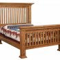 Amish Luxury Mission Bed Solid Wood Slat Post Bedroom Furniture King Queen Full
