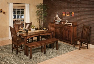 Amish Rectangle Contemporary Dining Table Modern Traditional Wood Furniture