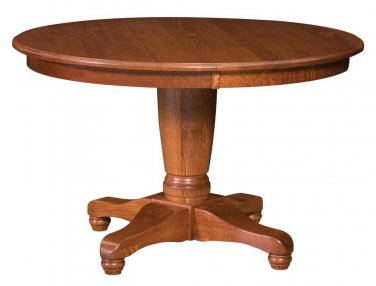 Amish Round Pedestal Dining Table Wood Traditional Rustic Kitchen Furniture