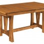 Amish Trestle Dining Table Rectangle Solid Wood Traditional Rustic Furniture