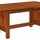 Amish Mission Plank Trestle Dining Table Rectangle Solid Wood Rustic Furniture