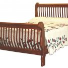 Amish Mission Slat Sleigh Bed Solid Hardwood Bedroom Furniture King Queen Full