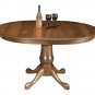 Amish Pedestal Dining Table Traditional Country Rustic Solid Wood Furniture Leaf