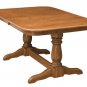 Amish Double Pedestal Dining Table Traditional Oak Solid Wood Country Furniture