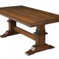 Amish Rustic Trestle Dining Table Plank Farmhouse Cabin Wood Furniture Country