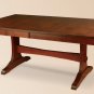 Amish Casual Trestle Dining Set Rectangle Table Chairs Country Rustic Solid Wood