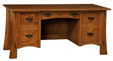 Amish Mission Computer Desk Executive Writing Solid Wood Office Furniture File