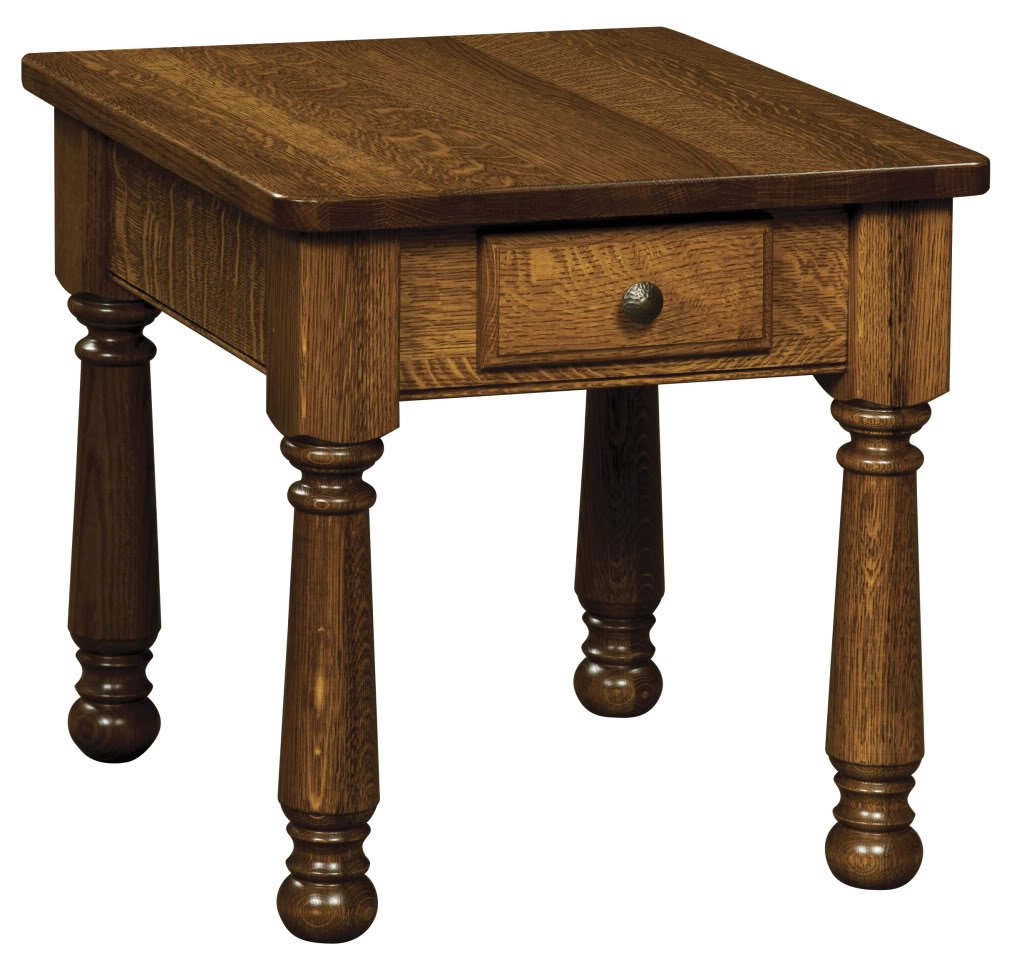 Amish Occasional Table Set Colonial Turned Leg Solid Oak Wood Coffee