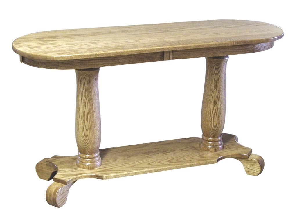 Amish Oak Occasional Tables Set Pedestal Country Solid Wood Coffee End
