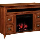 Amish TV Stand Console with Electric Fireplace 54"