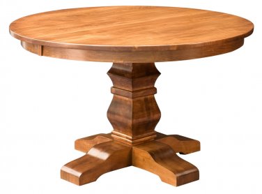Amish Round Pedestal Dining Table Solid Wood Rustic Expandable 48",54"  New