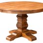 Amish Round Pedestal Dining Table Solid Wood Rustic Expandable 48",54"  New