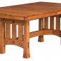 Amish Mission Trestle Dining Table Chairs Set Wood Rustic Farmhouse Country New