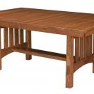 Amish Mission Trestle Dining Table Extendable Solid Wood Rectangle New