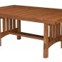 Amish Mission Trestle Dining Table Extendable Solid Wood Rectangle New