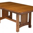 Large Amish Mission Trestle Dining Table Rectangle Solid Oak Wood Rustic New
