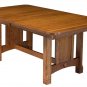 Large Amish Mission Trestle Dining Table Rectangle Solid Oak Wood Rustic New