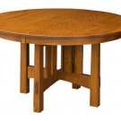 Amish Round Mission Pedestal Dining Table Casual Kitchen Solid Wood 48" 54" New