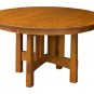 Amish Round Mission Pedestal Dining Table Casual Kitchen Solid Wood 48" 54" New