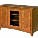 Amish TV Stand Solid Wood 52" Console Cabinet Flat Plasma LCD Media Maple Oak