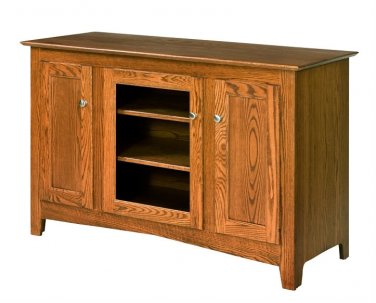 Amish TV Stand Solid Wood 52" Console Cabinet Flat Plasma LCD Media Maple Oak
