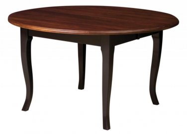 Amish Round Dining Table Chairs Set Solid Wood Leg 2-Tone Modern Country Black