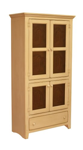 Primitive Kitchen Pantry Solid Wood Storage Cupboard Cabinet Country Wooden Farm
