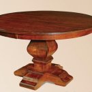 Amish Rustic Round Pedestal Dining Table Extending Solid Wood Oak 48",54",60"