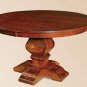 Amish Rustic Round Pedestal Dining Table Extending Solid Wood Oak 48",54",60"