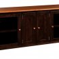 Amish Modern Flat Screen TV Stand Cabinet Solid Wood Glass Doors 60",72"