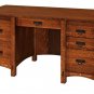 Amish Handcrafted Mission Computer Desk Inlays Topper File Office Furniture