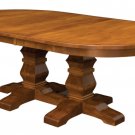 Large Amish Oval Double Pedestal Dining Room Table Solid Wood Extending New