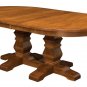 Large Amish Oval Double Pedestal Dining Room Table Solid Wood Extending New