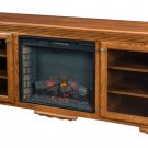 Large Amish Electric Fireplace Plasma TV Stand Media Cabinet Solid Wood Storage